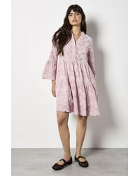 Apricot - Broderie Anglaise Tiered Mini Dress - Lyst