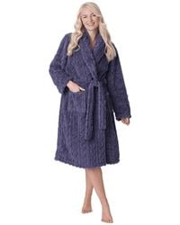 CAMILLE - Supersoft Luxury Fleece Jaquard Bathrobe - Lyst