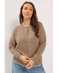 Yours - Blanket Stitch Cardigan - Lyst