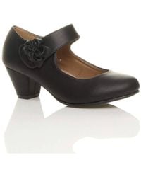 AJVANI - Mid Block Heel Mary Jane Comfort Court Shoes - Lyst