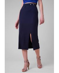 Enorsia - Crown Split Front Jersey Skirt - Lyst