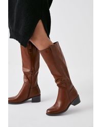 Oasis - Knee High Low Heel Riding Boots - Lyst