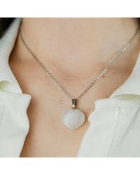 The Colourful Aura - Amazonite Rose Quartz Crystal Heart Shape Pendant Necklace - Lyst