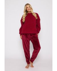 Loungeable - Borg Removeable Snood Jumper & Luxury Fleece Jogger Lounge Set - Lyst