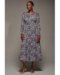 Jolie Moi - Jersey Belted Long Sleeve Maxi Dress - Lyst