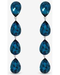 Jon Richard - Rhodium Plated Sapphire Linear Pear Drop Earrings - Lyst