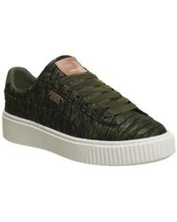 puma basket platform green
