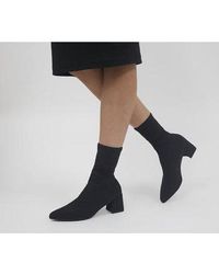 Vagabond Casey Black Stretch Flatfrom Sock Boots - Lyst