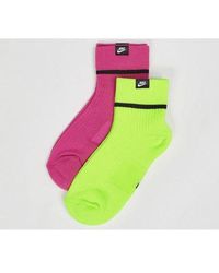 Nike Trainer Sox Ankle 2 Pair - Pink