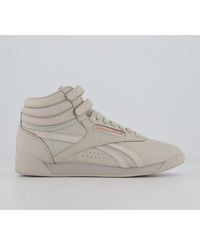Reebok Leather Freestyle Hi in Yellow 