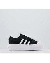 adidas Leather Nizza Platform Sneakers in Black - Lyst