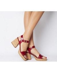 office all rise black chunky heeled two buckle boots