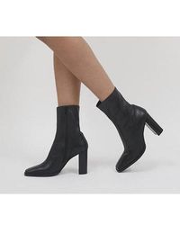 Office Ample High Square Toe Ankle Boots - Black