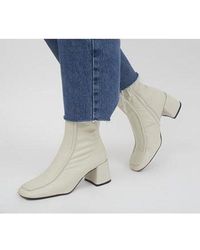 Office Anatomy Low 60's Style Ankle Boots - Natural