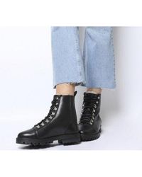 office black lace up boots