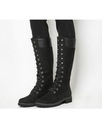 timberland knee high lace up boots