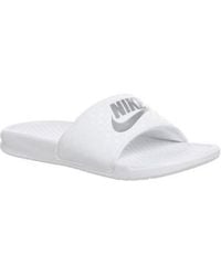 nike slippers for women white