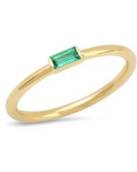 Eriness - 14k Yellow Gold Baguette Solitare Ring - Lyst