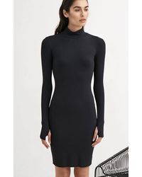 Lanston Turtleneck Mini Dress - Black