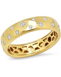 Eriness 14k Yellow Gold Diamond Polka Dot Ring - Metallic