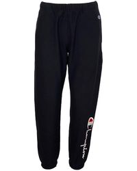 Champion Leg Logo Offseids Sweatpants - Black