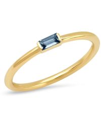 Eriness - 14k Yellow Gold Baguette Solitare Ring - Lyst