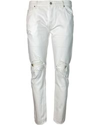 7 For All Mankind Skinny Paxtyn Destroyed - White