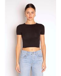 The Range No Bra Club Cropped Ss Crew in Blue | Lyst