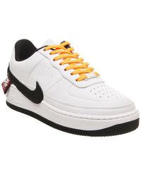 nike black and fluro green air force 1 jester trainers