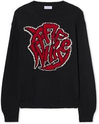 Off-White c/o Virgil Abloh - Sphere Logo Chunky Knit Crewneck Sweater - Lyst