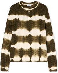 Off-White c/o Virgil Abloh - Off Stamp Cable Knit Crewneck - Lyst