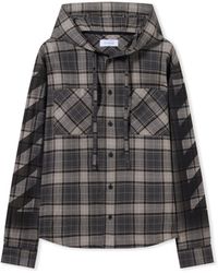Off-White c/o Virgil Abloh - Spray Diagonal Hooded Shirt - Lyst