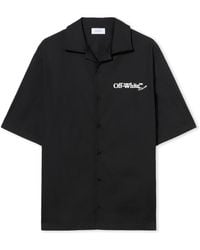 Off-White c/o Virgil Abloh - Scribble Arrow Poplin Bowling Shirt - Lyst