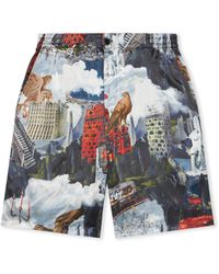 Off-White c/o Virgil Abloh - World Paint Viscose Bowling Shorts - Lyst