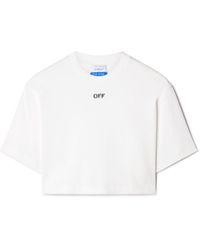Off-White c/o Virgil Abloh - T-shirt cropped a coste con logo Off - Lyst