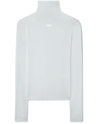 Off-White c/o Virgil Abloh - Top a lupetto aderente con logo Off - Lyst