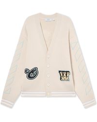 Off-White c/o Virgil Abloh - Star Logo Diagonal Varsity Knit Cardigan - Lyst