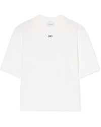 Off-White c/o Virgil Abloh - Flowers Boxy Cotton Logo T-Shirt - Lyst