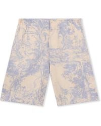 Off-White c/o Virgil Abloh - City Nature Linen Bowling Shorts - Lyst