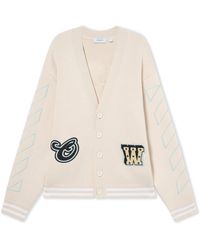 Off-White c/o Virgil Abloh - Star Logo Diagonal Varsity Knit Cardigan - Lyst