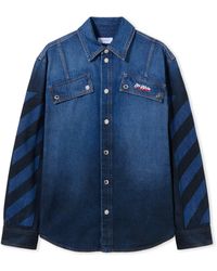 Off-White c/o Virgil Abloh - Spray Diagonal Denim Shirt - Lyst