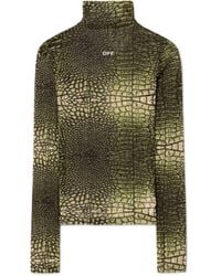 Off-White c/o Virgil Abloh - Logo-Print Crocodile-Effect Top - Lyst