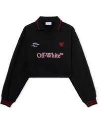 Off-White c/o Virgil Abloh - Sporty Crop Polo Logo Sweatshirt - Lyst