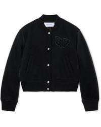 Off-White c/o Virgil Abloh - Velvet-Coated Varsity Jacket - Lyst