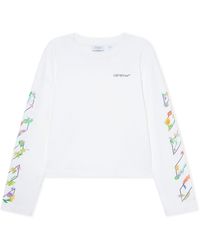 Off-White c/o Virgil Abloh - Diagonal Glowing Flower Long-Sleeved T-Shirt - Lyst