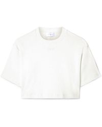 Off-White c/o Virgil Abloh - T-shirt crop à logo brodé - Lyst