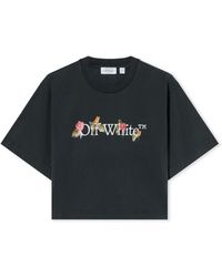 Off-White c/o Virgil Abloh - Bookish Flower Crop Tee - Lyst