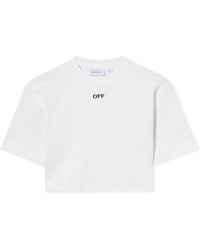 Off-White c/o Virgil Abloh - Off Stamp Rib Cropped Tee - Lyst