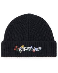 Off-White c/o Virgil Abloh - Floral Embroidered Beanie - Lyst
