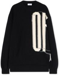 Off-White c/o Virgil Abloh - Big Off Knit Crewneck Sweater - Lyst